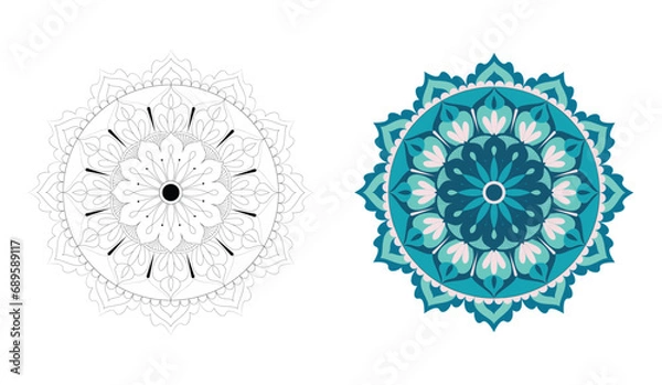 Obraz floral round mandala design