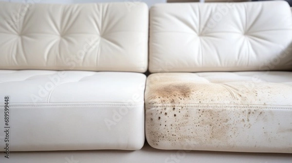 Obraz sofa before and after  dry cleaning cleaning