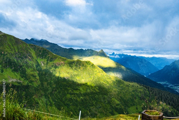 Obraz landscape with clouds and mountains
