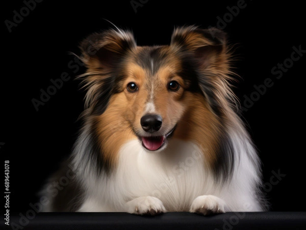 Fototapeta Sheltie Dog Studio Shot Isolated on Clear Background, Generative AI