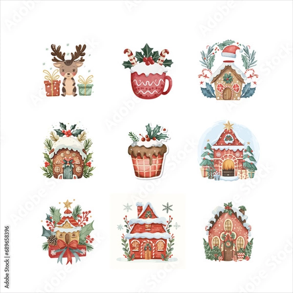 Obraz Merry Christmas Elements Set Vector