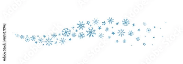 Obraz pattern hand drawn winter background with snowflakes wave, snow, stars, design elements