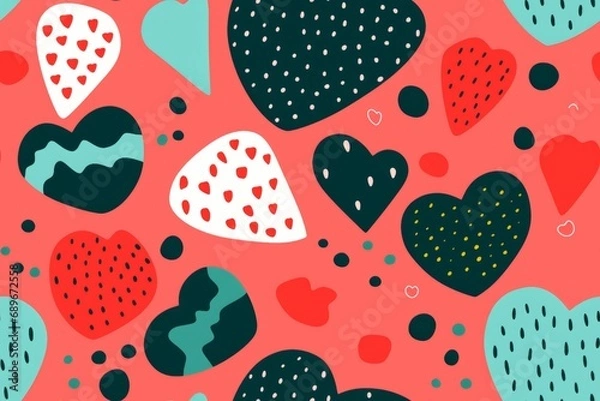 Fototapeta valentine risograph graphic shapes grain