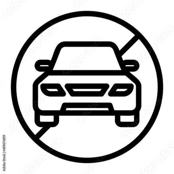 Obraz no car line icon