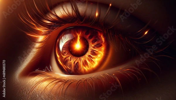 Fototapeta Fiery Vision: The Flame in Amber