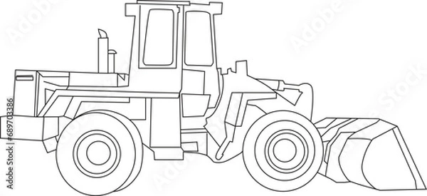 Fototapeta Constraction vehicles coloring book