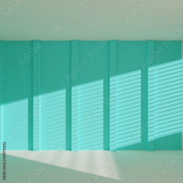 Fototapeta empty room with window shadow, 3D rendering
