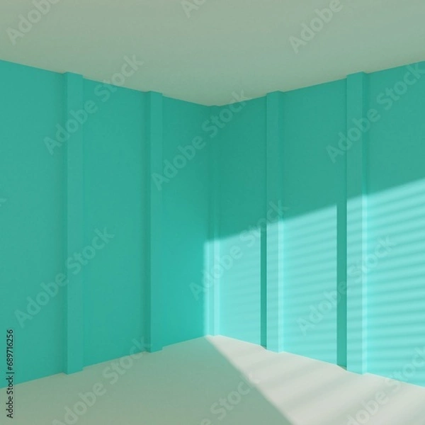 Obraz empty room with window shadow, 3D rendering