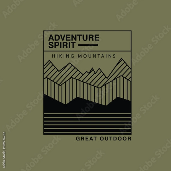Fototapeta Adventure Spirit Typography Hiking mountain outdoor t t shirt design
