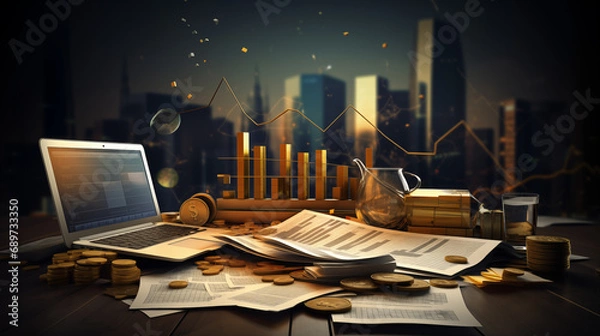 Fototapeta Financial Analysis and Investment Concept