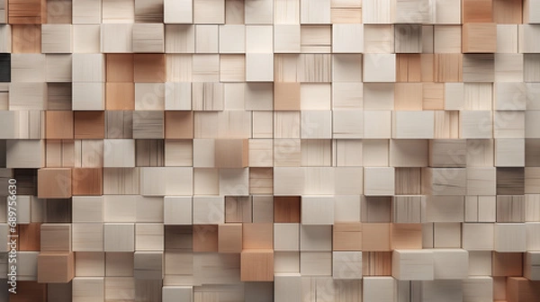 Obraz Monochromer Hintergrund aus geometrischen Formen, Holz Birke