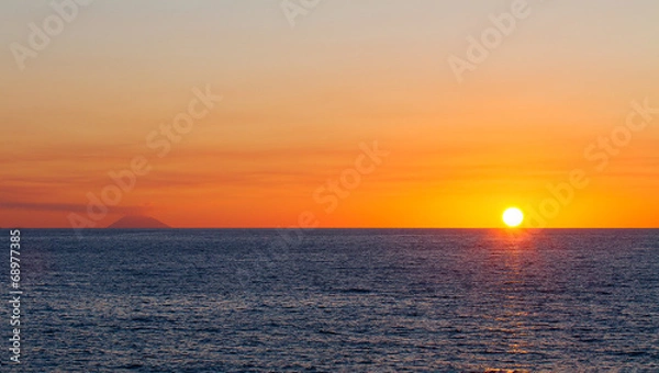 Obraz Zachód słońca na Stromboli