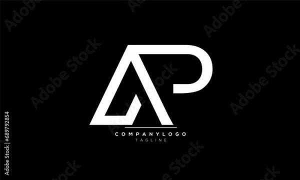 Fototapeta Alphabet letters Initials Monogram logo AP, AP INITIAL, AP letter