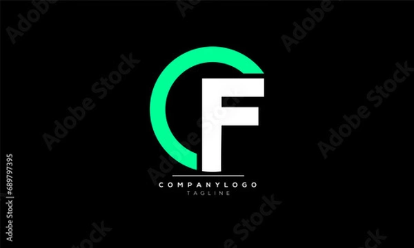Obraz Alphabet letters Initials Monogram logo CF, CF INITIAL, CF letter