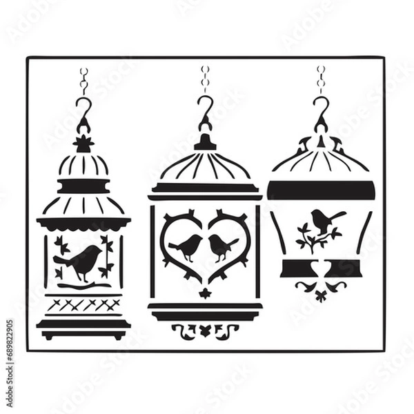 Obraz BIRDS ON CAGES