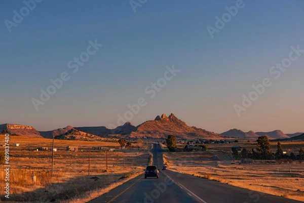 Fototapeta The road from Maseru to Quthing in Lesotho