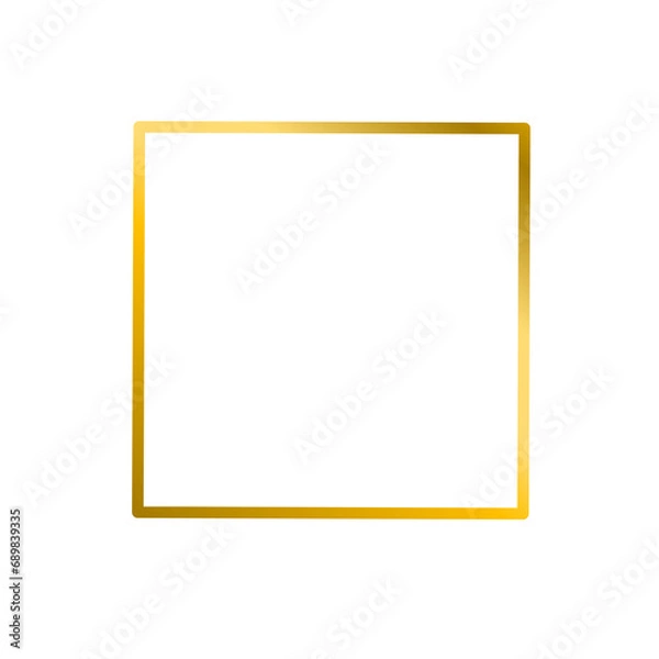 Fototapeta Gold square frame or box shape. on a transparent background