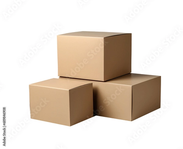 Fototapeta cardboard boxes isolated on a transparent background. png file