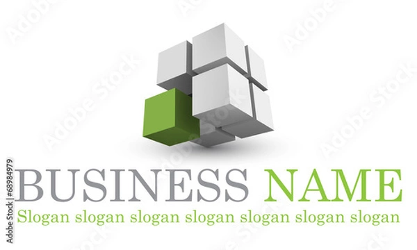 Obraz Logo cubique vert