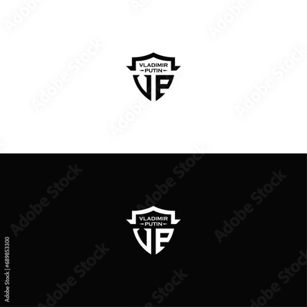 Fototapeta V.P Initial Letter Logo Design. Vector and JPEG