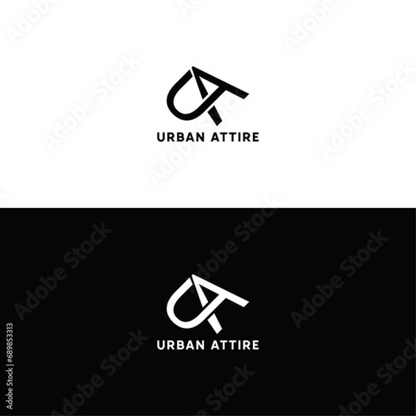 Fototapeta U.A Initial Letter Logo Design. Vector and JPEG