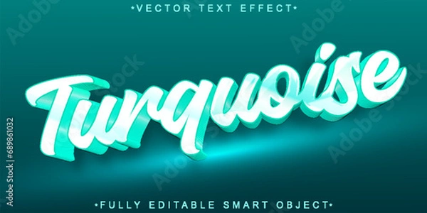 Fototapeta Turquoise Vector Fully Editable Smart Object Text Effect