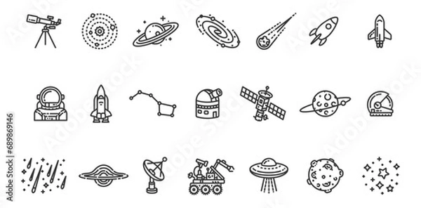Fototapeta Astronomy icon set.