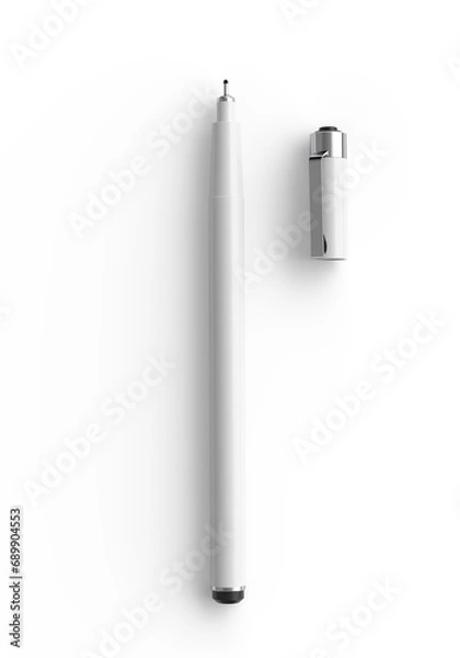Obraz White technical drawing pencil template on white background