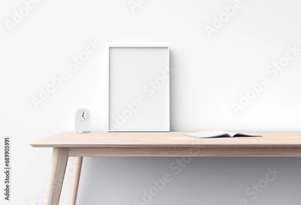 Obraz Blank frame template on wooden table