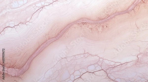 Fototapeta Soft Pink Marble with Wooden Oak Horizontal Background. Abstract stone texture with Veins and cracks. Bright natural material aged cracked surface. AI Generated photorealistic Illustration.