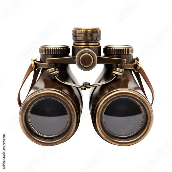 Obraz Vintage Old Fashioned Binocular isolated on transparent background
