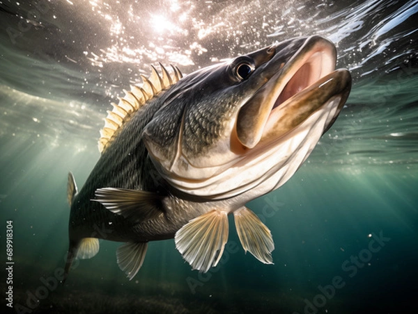 Obraz Low Angle Closeup of Largemouth Bass