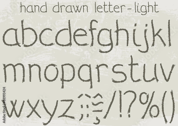 Fototapeta Light version of a hand drawn alphabet