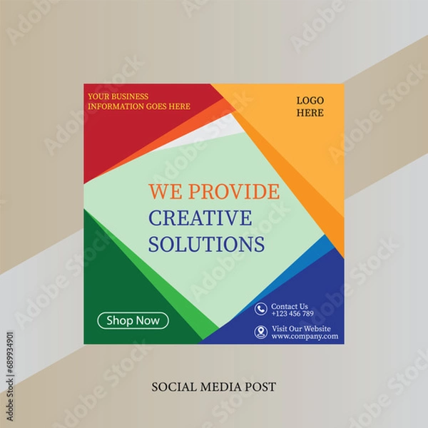 Obraz Digital business marketing banner for social media post template