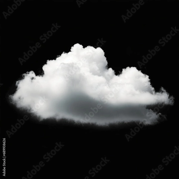 Obraz White clouds isolated in the black background.