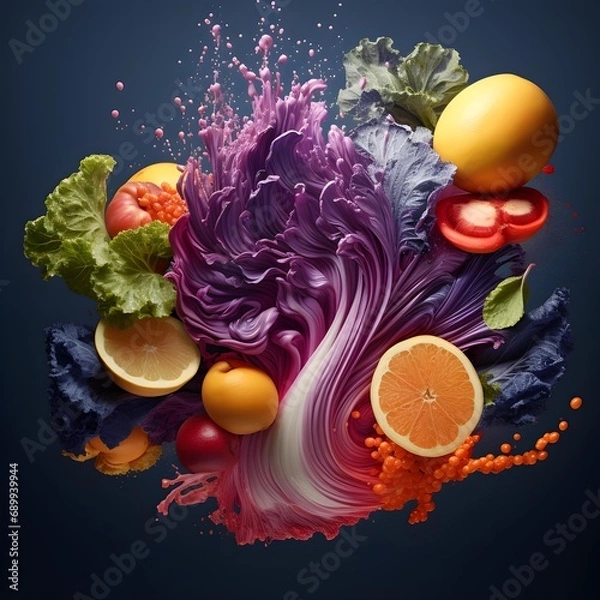 Obraz vegetables on a black background