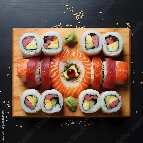 Obraz sushi with chopsticks