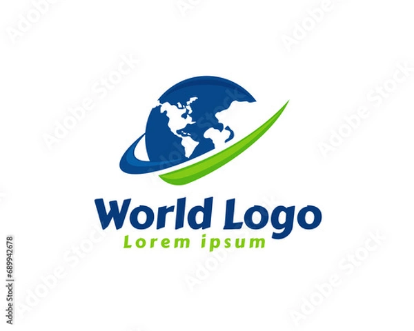 Obraz world earth globe universe solution logo icon symbol design template illustration inspiration