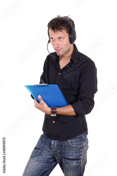 Fototapeta assistent is checking crew