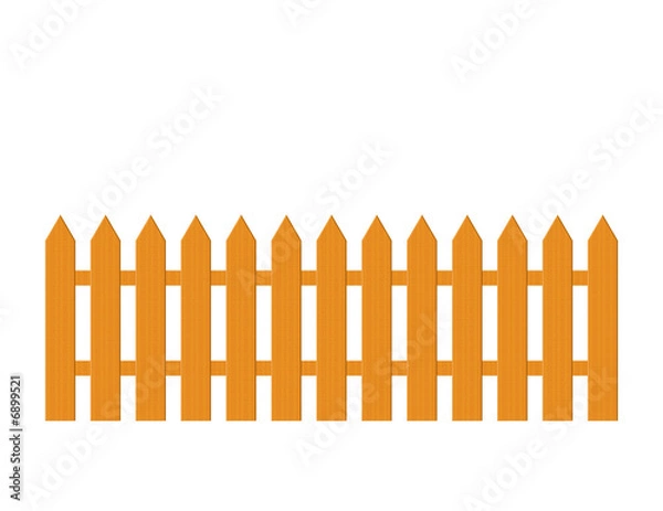 Obraz Wood Picket Fence Illustration