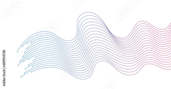 Obraz abstract wavy lines background element. Suitable for AI, tech, network, science, digital technology themes
