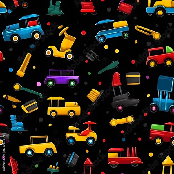 Fototapeta seamless pattern with cars