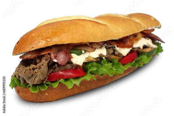 Fototapeta BACON 3 CHEESE STEAK