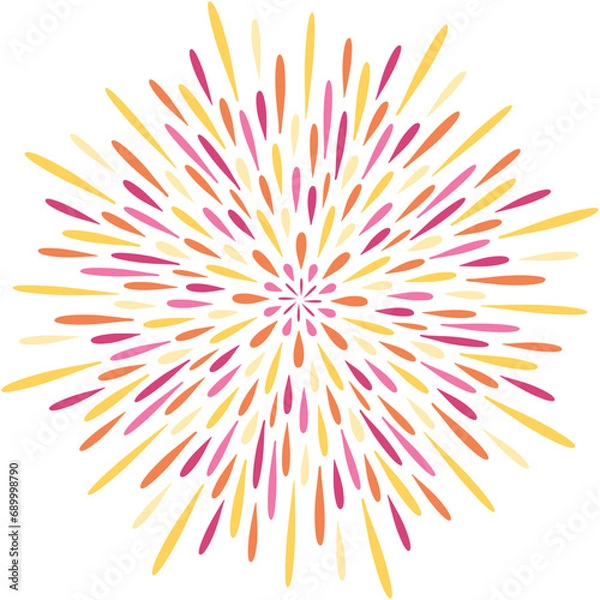 Fototapeta Fancy gradient colorful decorative fireworks explosion illustration