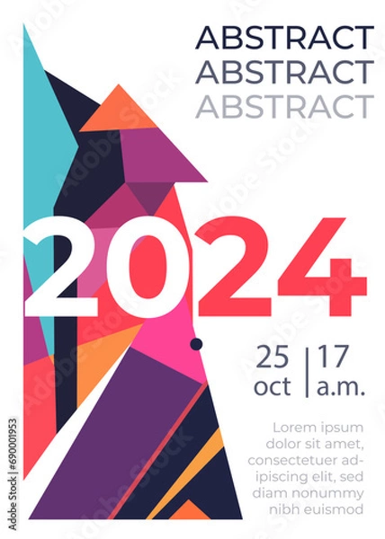 Fototapeta Trendy geometric abstract template for social media post or advertisement. Creative covers in modern minimal style for poster, card, invitation, flyer, banner, brochure and other graphic design.