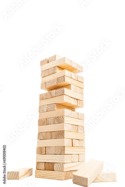 Obraz Jenga on white background