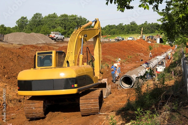 Fototapeta digging pipeline