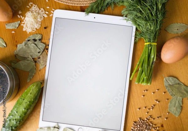 Fototapeta Creative Tablet Mockup Scene