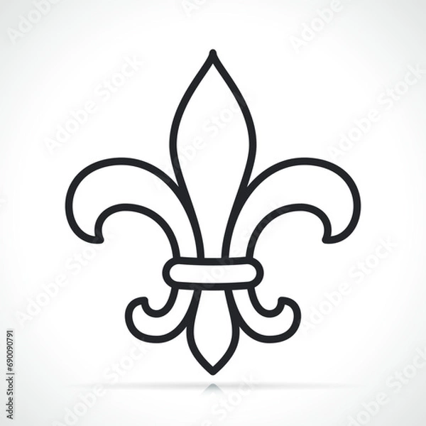 Obraz lily flower symbol black line