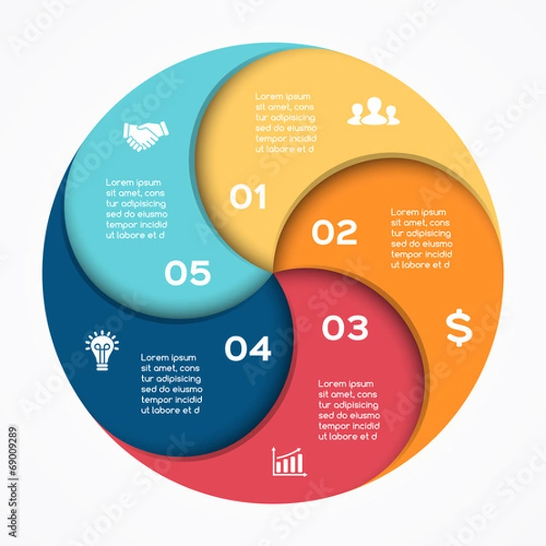 Fototapeta Vector circle business infographic.